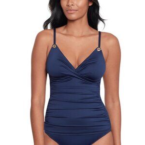 Lauren Ralph Lauren Swimwear Toggle Trim Tankini Top Size 16 Dark Navy